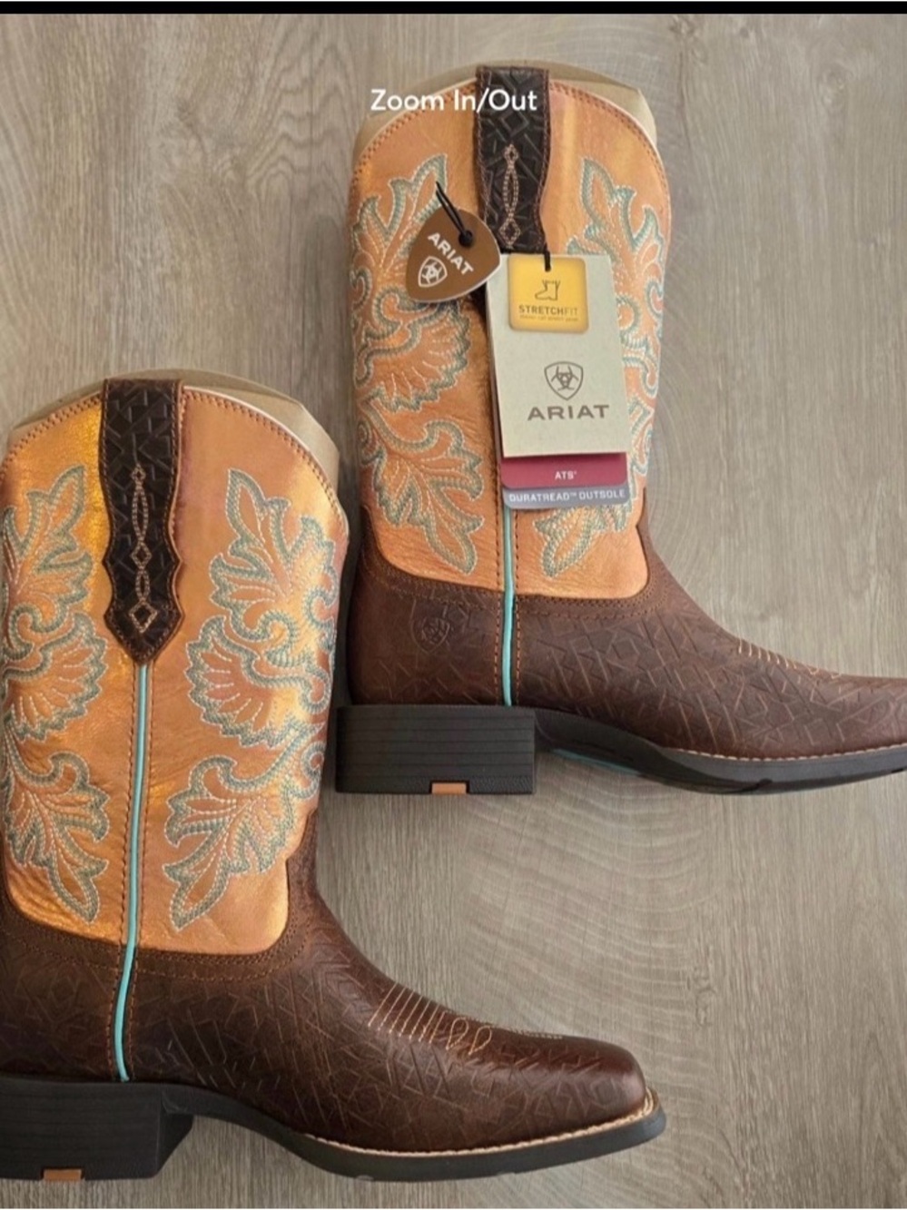 Women’s Ariat Round Up Wide Square Toe StretchFit 9B NIB - Picture 3 of 7